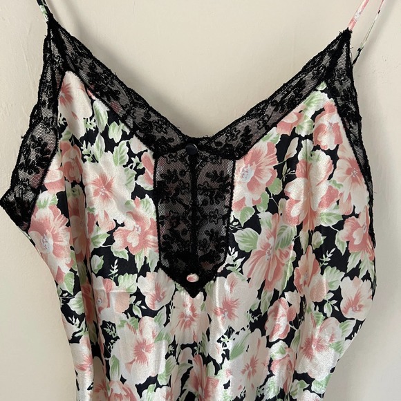 Fantasies by Morgan Taylor Slip Dress & Robe Set Lace Floral Print Size S - Picture 8 of 16